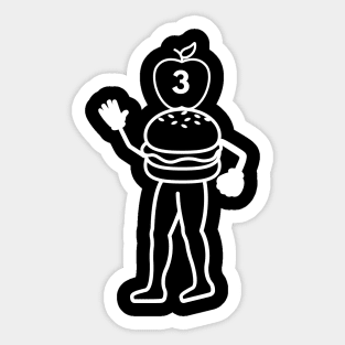 walking food?, black Sticker